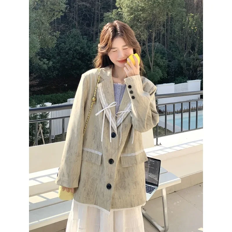 SuperAen Korean Gray Green Blazer Women's Spring 2025 New Design Loose Blazer Coat
SuperAen Korean Gray Green Blazer Women's Spring 2025 New Design Loose Blazer Coat