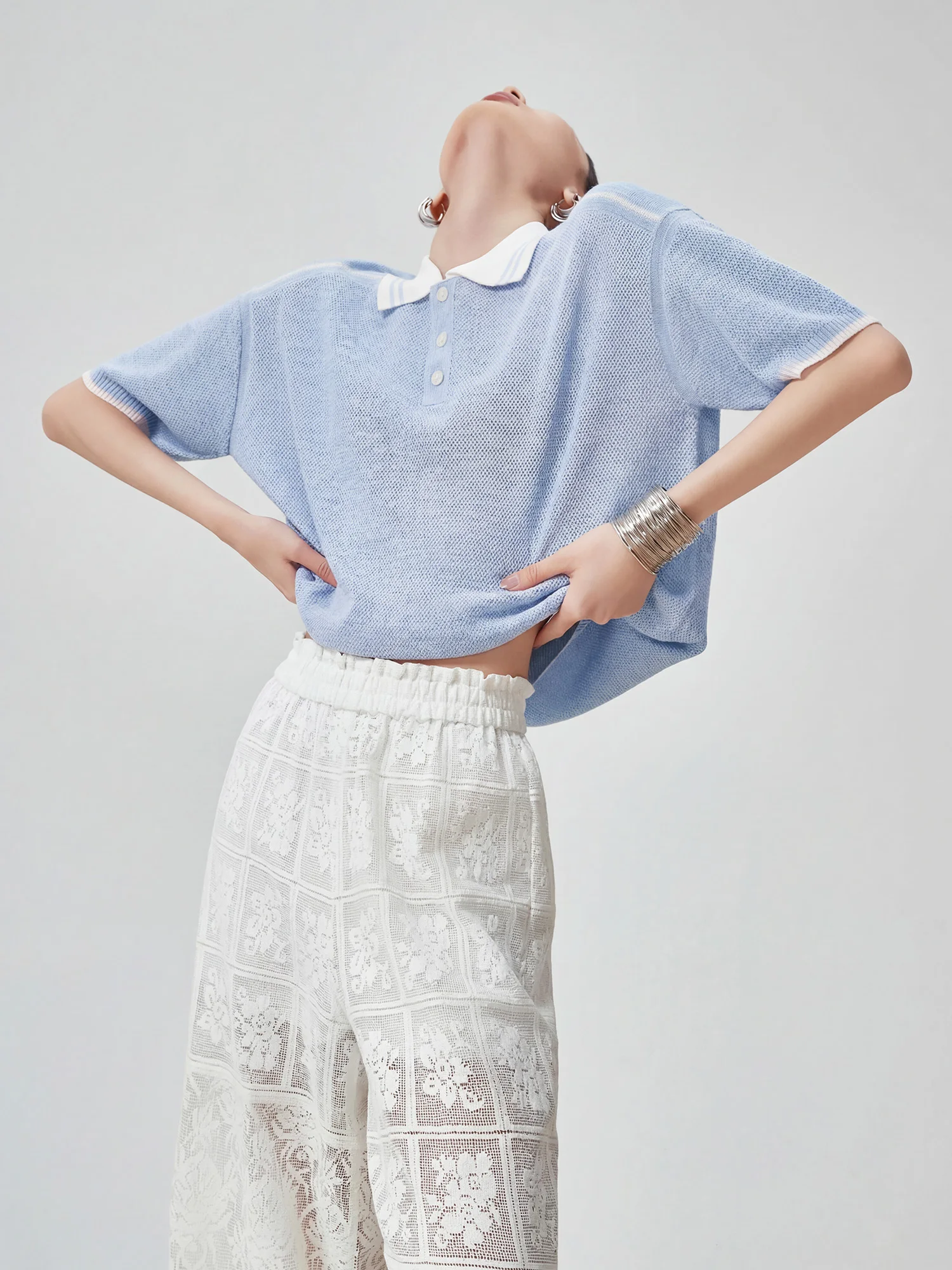 Женская свободная летняя вязаная кофта Dopamine в повседневном стиле, синяя, с коротким рукавом, удобная, из полиэстера
Женская свободная летняя вязаная кофта Dopamine в повседневном стиле, синяя, с коротким рукавом, удобная, из полиэстера