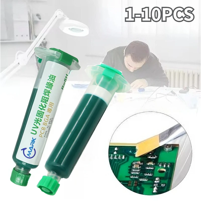 Welding Accessories 10CC Solder Mask Ink Photosensitive Prevent Corrosive Arcing UV Light Curing Oil Welding Flux BGA PCB
Welding Accessories 10CC Solder Mask Ink Photosensitive Prevent Corrosive Arcing UV Light Curing Oil Welding Flux BGA PCB