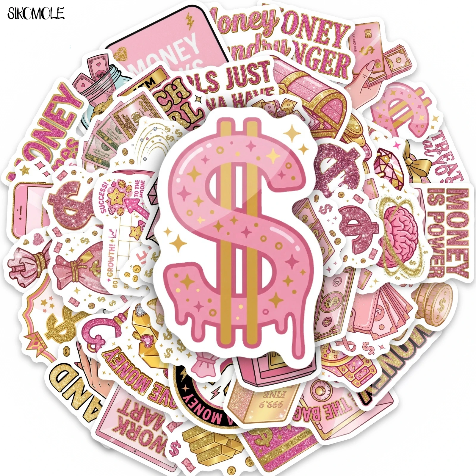 10/30/50PCS Pink Gold Wishing Wealth and Money Stickers Book DIY Skateboard Guitar Luggage Suitcase Decoration Graffiti Sticker
10/30/50PCS Pink Gold Wishing Wealth and Money Stickers Book DIY Skateboard Guitar Luggage Suitcase Decoration Graffiti Sticker