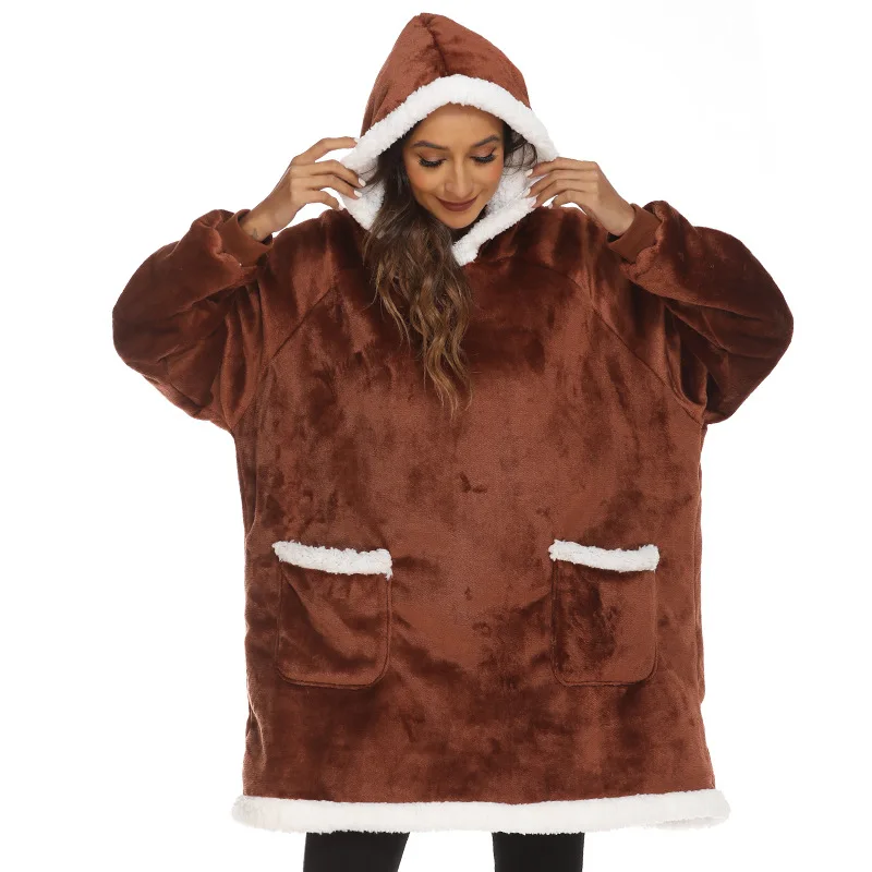 Hooded Blanket Sweatshirt Home Clothes Leisure Suit TV Watching Thicken Fleece Blanket Winter Warm Pajamas Nightgown Robe WF029
Hooded Blanket Sweatshirt Home Clothes Leisure Suit TV Watching Thicken Fleece Blanket Winter Warm Pajamas Nightgown Robe WF029
