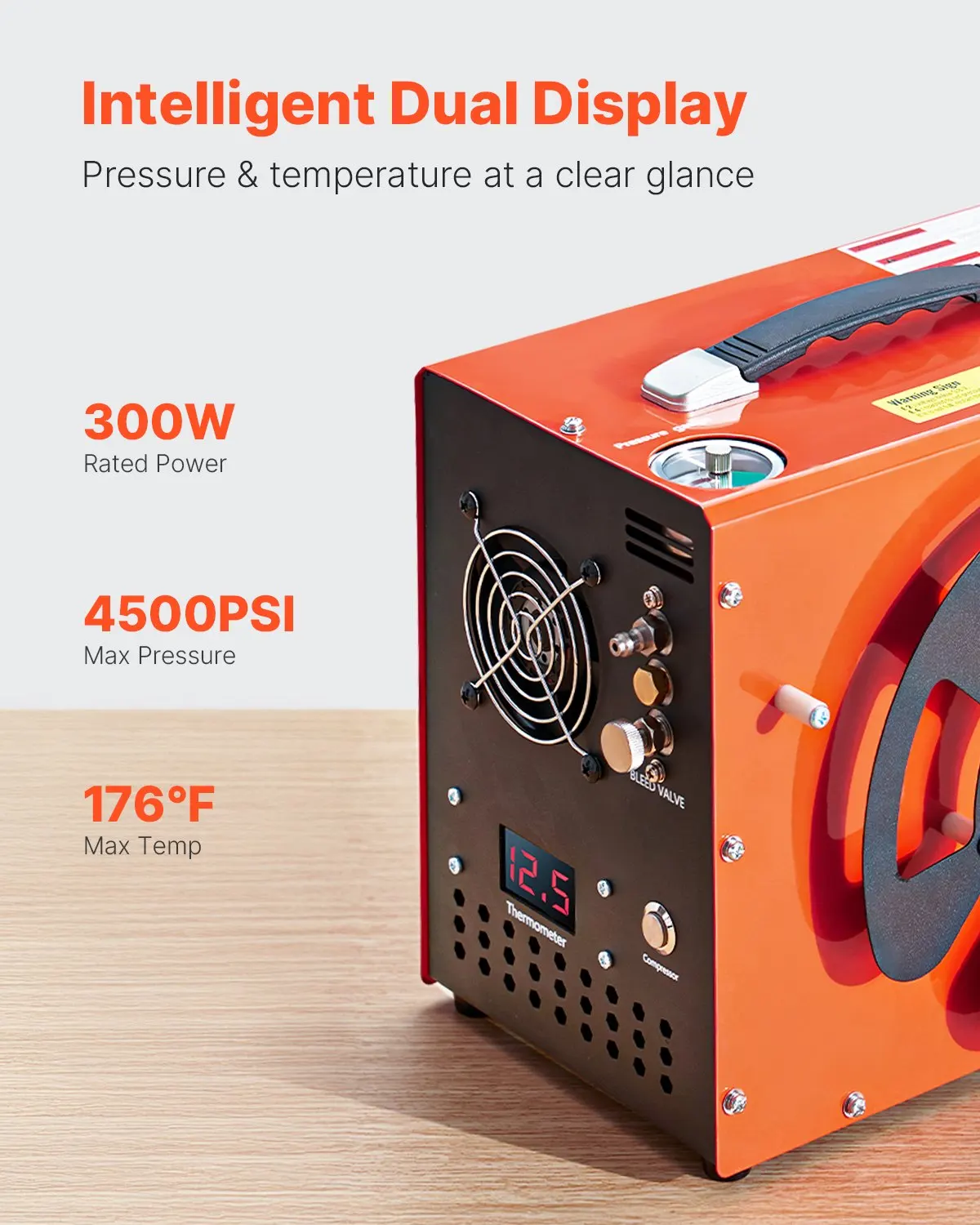 PCP Air Compressor, 4500PSI/30Mpa PCP Airgun Compressor With Built-in Converter & Fan Cooling System, Auto Stop DC12V/AC120V
PCP Air Compressor, 4500PSI/30Mpa PCP Airgun Compressor With Built-in Converter & Fan Cooling System, Auto Stop DC12V/AC120V