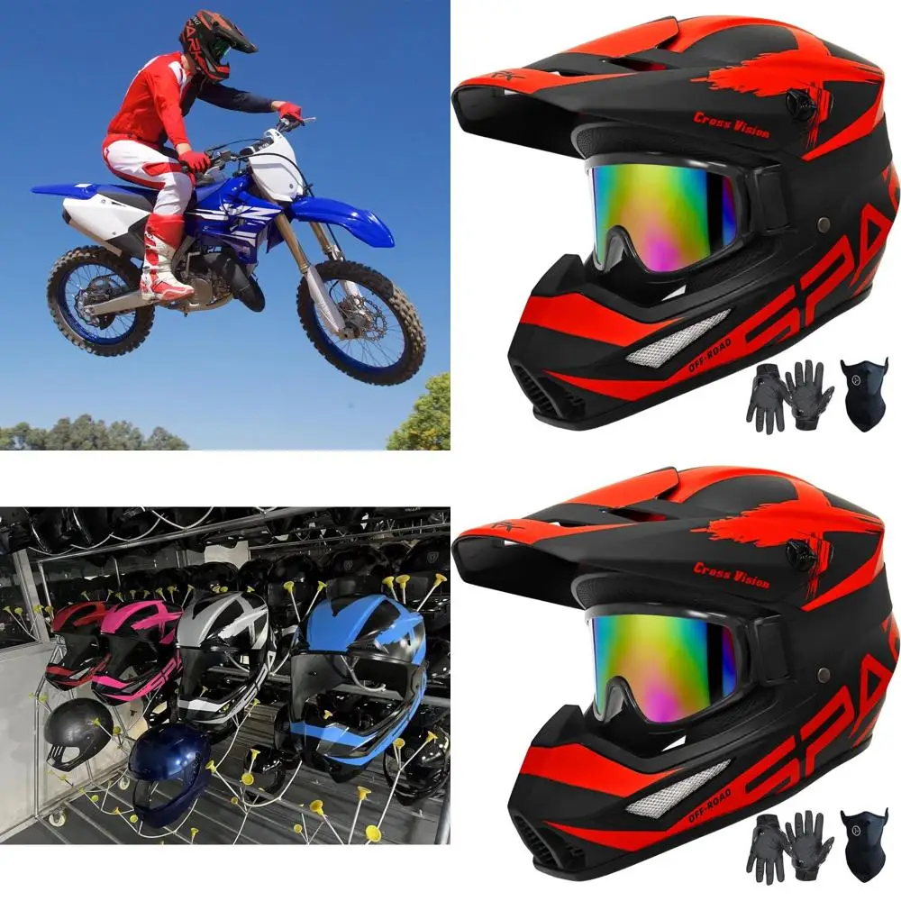 Youth & Adult Motocross Helmet Set with Gloves, Goggles, and Mask - DOT Certified, 4-Wheeler, Dirt Bike, BMX, Off-Road, Mountain
Youth & Adult Motocross Helmet Set with Gloves, Goggles, and Mask - DOT Certified, 4-Wheeler, Dirt Bike, BMX, Off-Road, Mountain