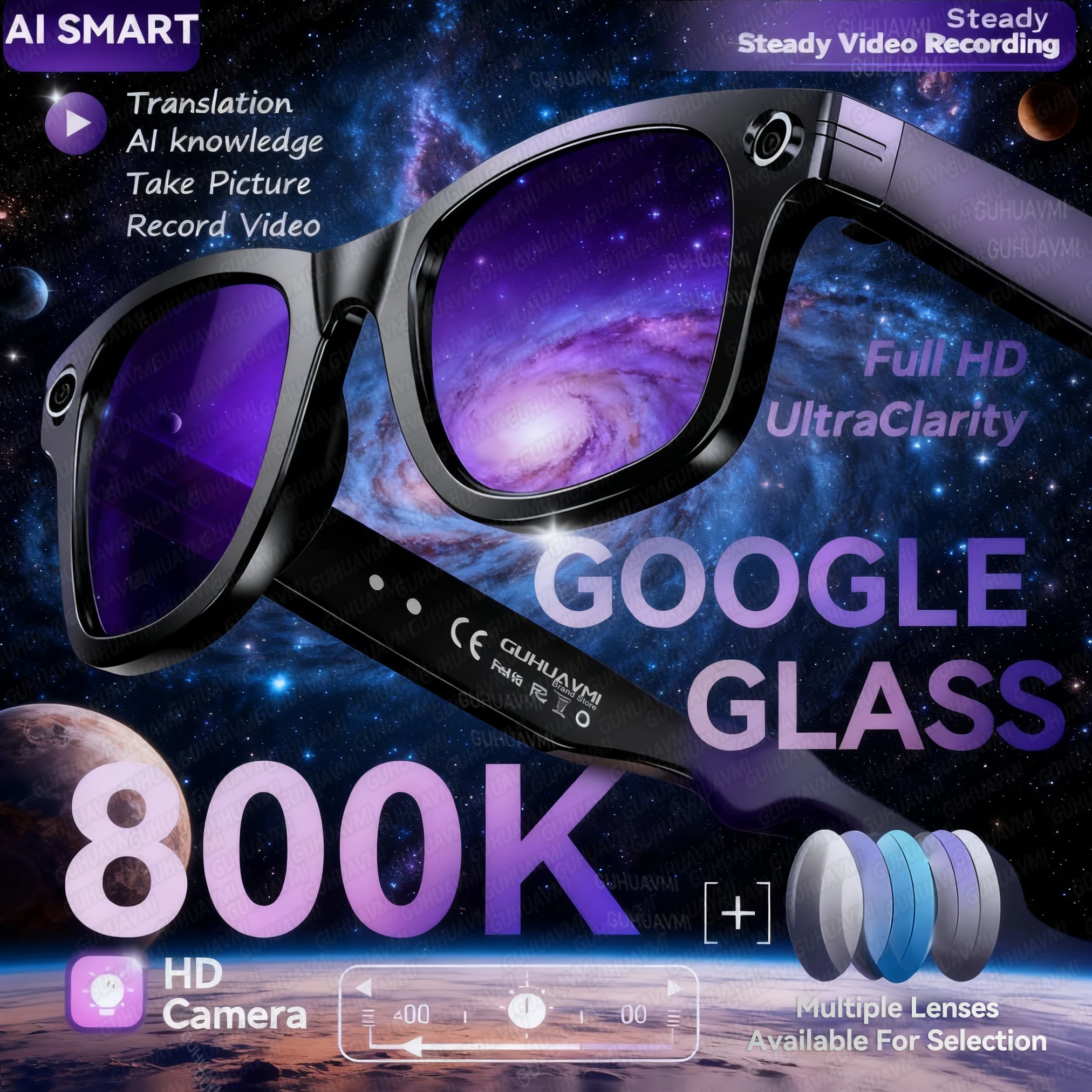 2025 AI Smart Glasses 8MP Camera Video Recording Translator Sunglasses Men Women Bluetooth Call Music Play Color-Changing Lenses
2025 AI Smart Glasses 8MP Camera Video Recording Translator Sunglasses Men Women Bluetooth Call Music Play Color-Changing Lenses