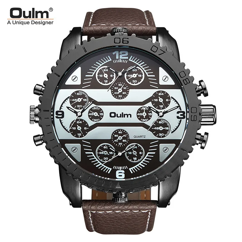 Fashion OULM Brand Ultra-cool Men's 4-time Zone Large Dial Casual Watch With Genuine Leather Strap & Luminous Quartz Movement
Fashion OULM Brand Ultra-cool Men's 4-time Zone Large Dial Casual Watch With Genuine Leather Strap & Luminous Quartz Movement
