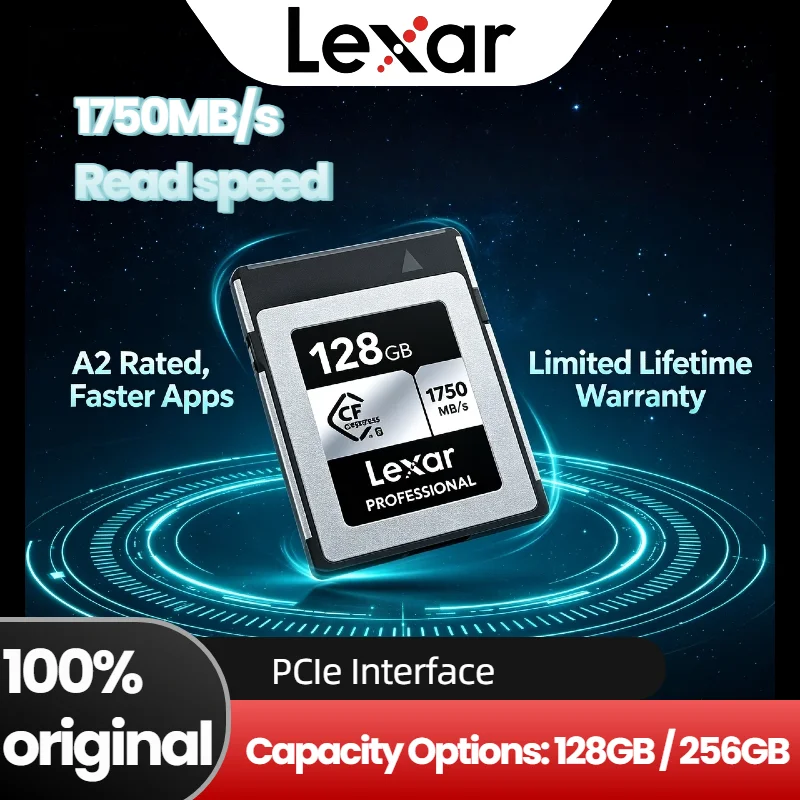 Lexar Professional CFexpress Type B SILVER Card 128GB 256GB 512GB 1750MB s Read 1300MB/s Write for 8K RAW Video Recording
Lexar Professional CFexpress Type B SILVER Card 128GB 256GB 512GB 1750MB s Read 1300MB/s Write for 8K RAW Video Recording