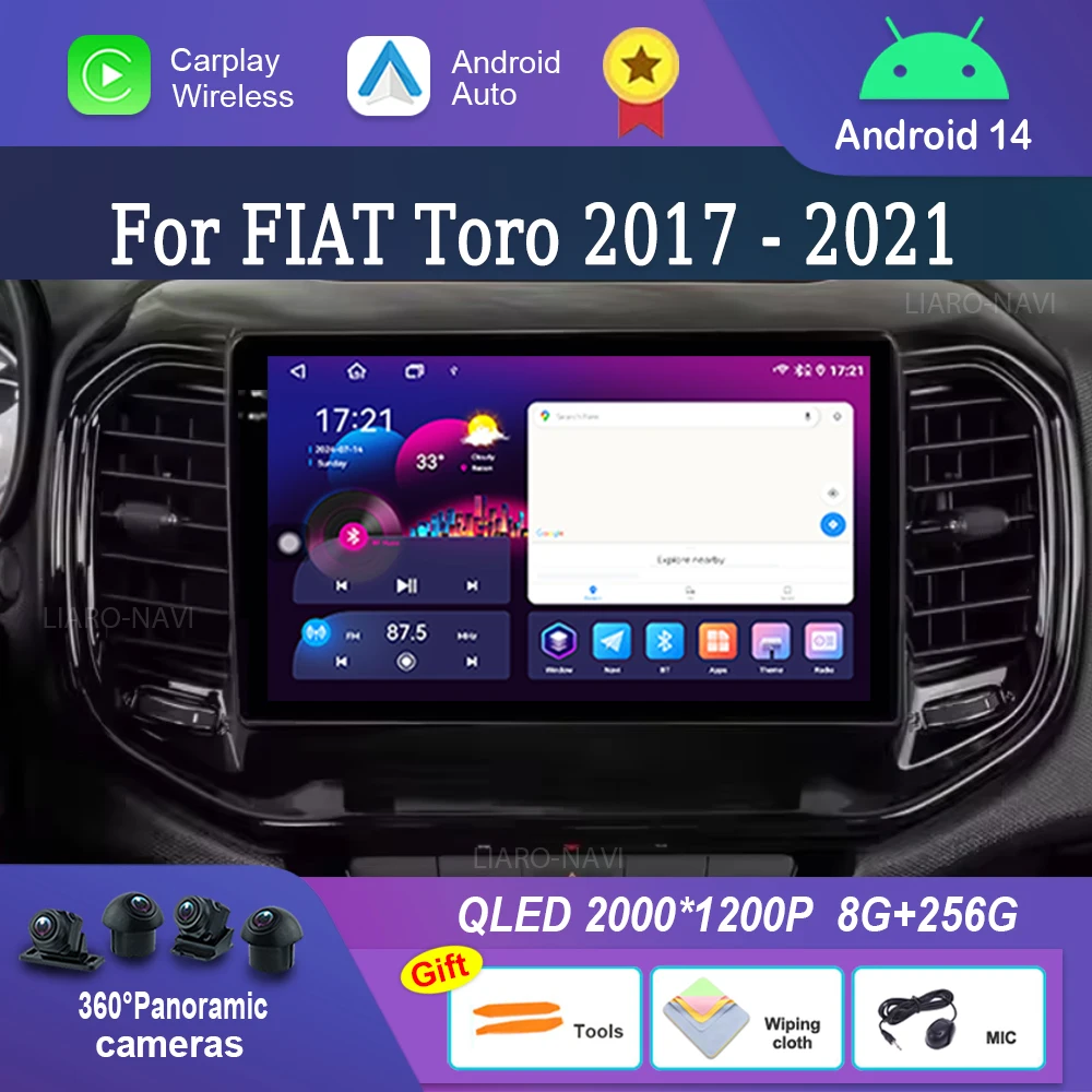 DSP стерео автомобильный радиоприемник мультимедийный плеер для FIAT Toro 2017-2021 Navi GPS QLED экран WiFi Android 14 Bluetooth GPS навигация
DSP стерео автомобильный радиоприемник мультимедийный плеер для FIAT Toro 2017-2021 Navi GPS QLED экран WiFi Android 14 Bluetooth GPS навигация