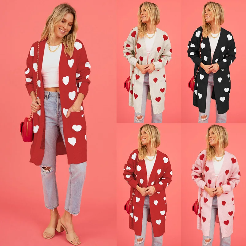 KIDCRKJ Women Spring Love Cardigan V-Neck Cable Knit Pocket Medium-length Coat For Female Comfortable Versatile Top For Women
KIDCRKJ Women Spring Love Cardigan V-Neck Cable Knit Pocket Medium-length Coat For Female Comfortable Versatile Top For Women