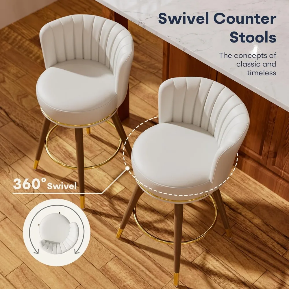 Counter Height Bar Stools Set of 4, Swivel BarStools with Back, 26" H Seat Height Upholstered Kitchen Stools, Bar Chairs
Counter Height Bar Stools Set of 4, Swivel BarStools with Back, 26" H Seat Height Upholstered Kitchen Stools, Bar Chairs