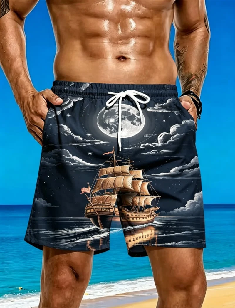 Summer tropical landscape printed men's beach pants, breathable and quick drying, suitable for beach vacations
Summer tropical landscape printed men's beach pants, breathable and quick drying, suitable for beach vacations