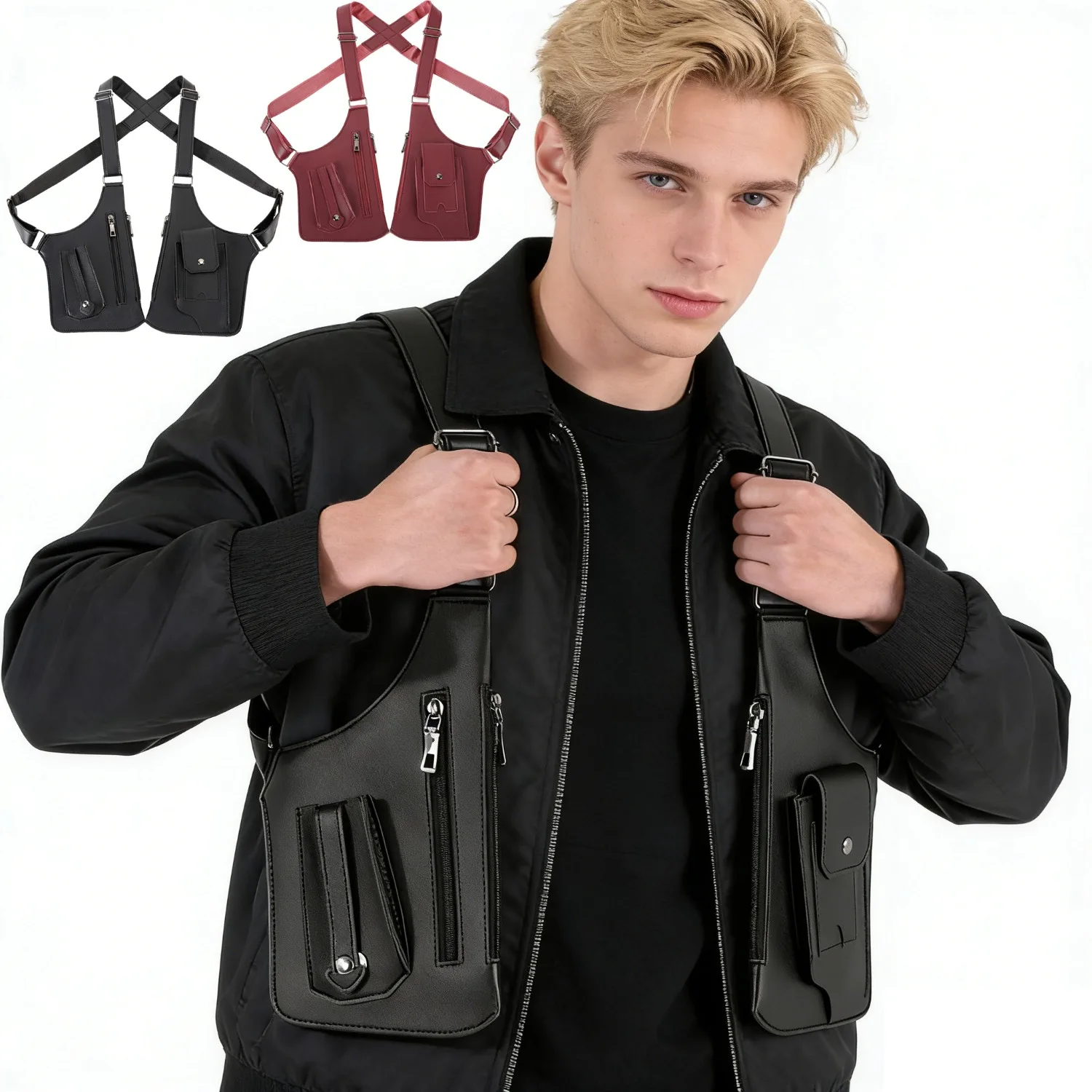 Multifunctional Vest Chest Bag Leather Shoulder Strap Crossbody Pack Outdoor Sport Sling Bag Waist Fanny Pack
Multifunctional Vest Chest Bag Leather Shoulder Strap Crossbody Pack Outdoor Sport Sling Bag Waist Fanny Pack