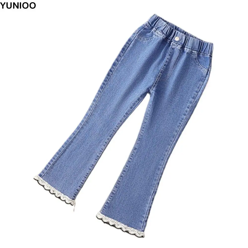 Простые кружевные джинсы Y2k с бантом, нерегулярные свободные брюки-клеш для подростков, широкая одежда, ковбойские брюки с разрезом для девочек, уличная одежда 
Простые кружевные джинсы Y2k с бантом, нерегулярные свободные брюки-клеш для подростков, широкая одежда, ковбойские брюки с разрезом для девочек, уличная одежда