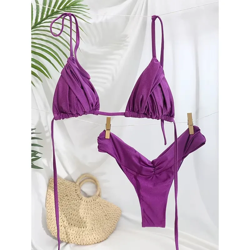 Sexy Swimsuit Split Bikinis Set Women Solid Triangle Bandage G-string Swimwear Bikinis 2025 New Beachwear 2 Piece Bathing Suit
Sexy Swimsuit Split Bikinis Set Women Solid Triangle Bandage G-string Swimwear Bikinis 2025 New Beachwear 2 Piece Bathing Suit