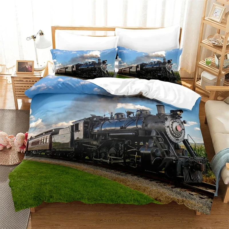 Steam Engine Duvet Cover King Size Microfiber Locomotive Train on Steel Railway Track Travel Adventure Graphic Print Bedding Set
Steam Engine Duvet Cover King Size Microfiber Locomotive Train on Steel Railway Track Travel Adventure Graphic Print Bedding Set
