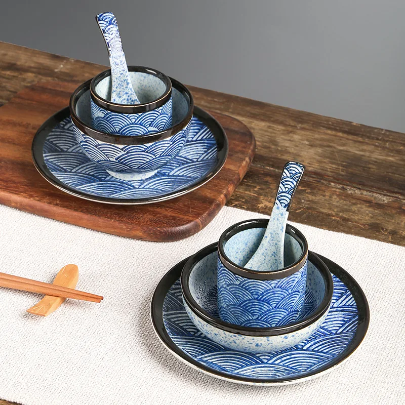 Korean Style Ceramic Table Commercial Haibo Pattern Four Piece Set Rice Bowl Hot Pot Barbecue Restaurant Tableware
Korean Style Ceramic Table Commercial Haibo Pattern Four Piece Set Rice Bowl Hot Pot Barbecue Restaurant Tableware