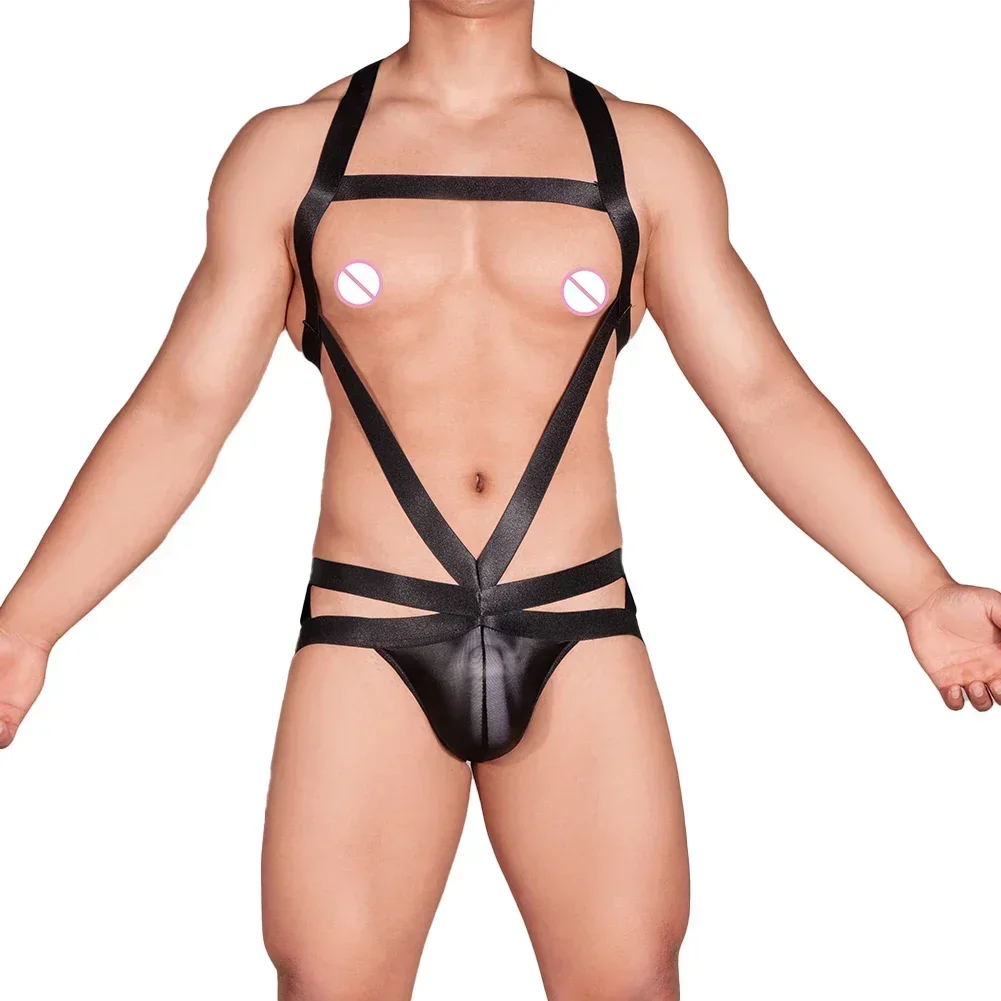 Mens Sexy Erotic Linger Suspenders Bodysuit Oil Shiny Halter Neck Body Chest Harness Jumpsuits Gay Underwear Breathable Leotard
Mens Sexy Erotic Linger Suspenders Bodysuit Oil Shiny Halter Neck Body Chest Harness Jumpsuits Gay Underwear Breathable Leotard