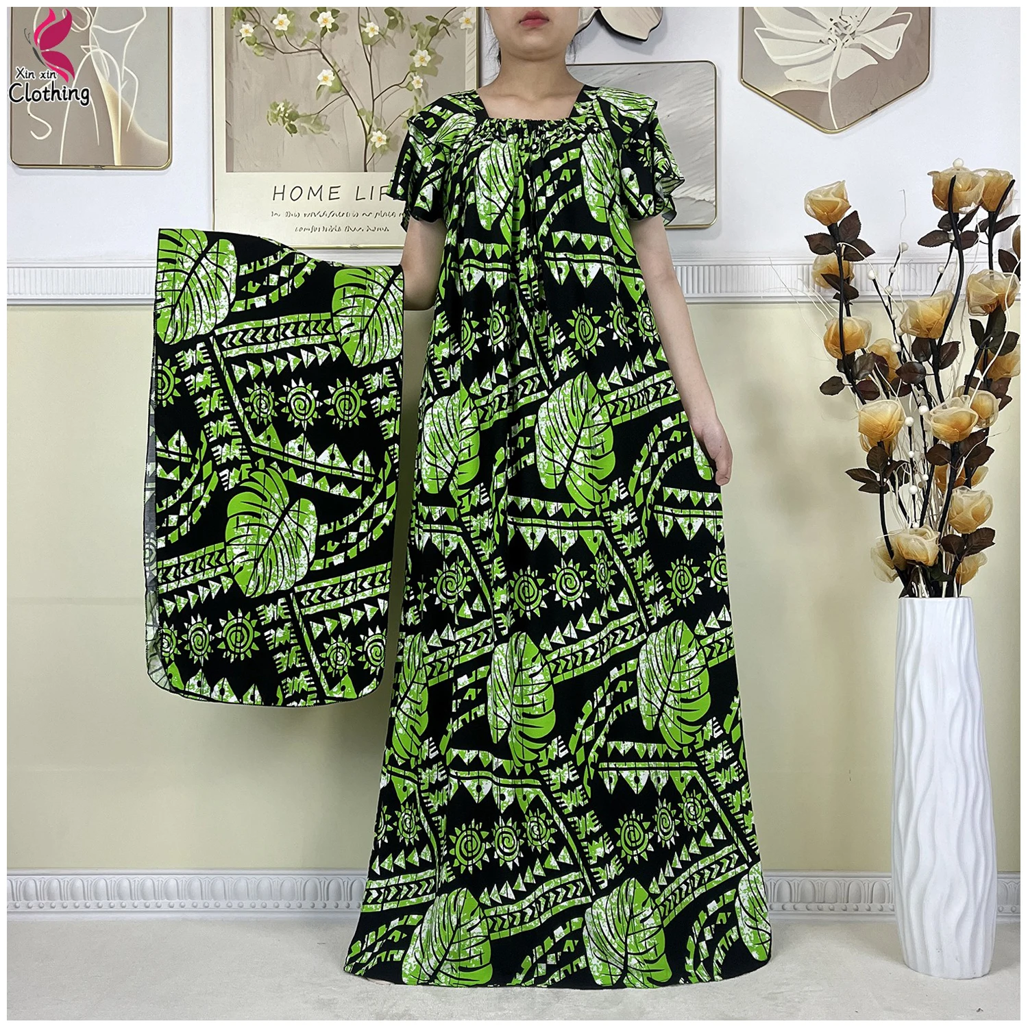 2024 Muslim Summer Short Sleeve Cotton Dress New African Women Dashiki Loose Boubou Maxi Islam Women Casual Dress Abaya Clothes
2024 Muslim Summer Short Sleeve Cotton Dress New African Women Dashiki Loose Boubou Maxi Islam Women Casual Dress Abaya Clothes