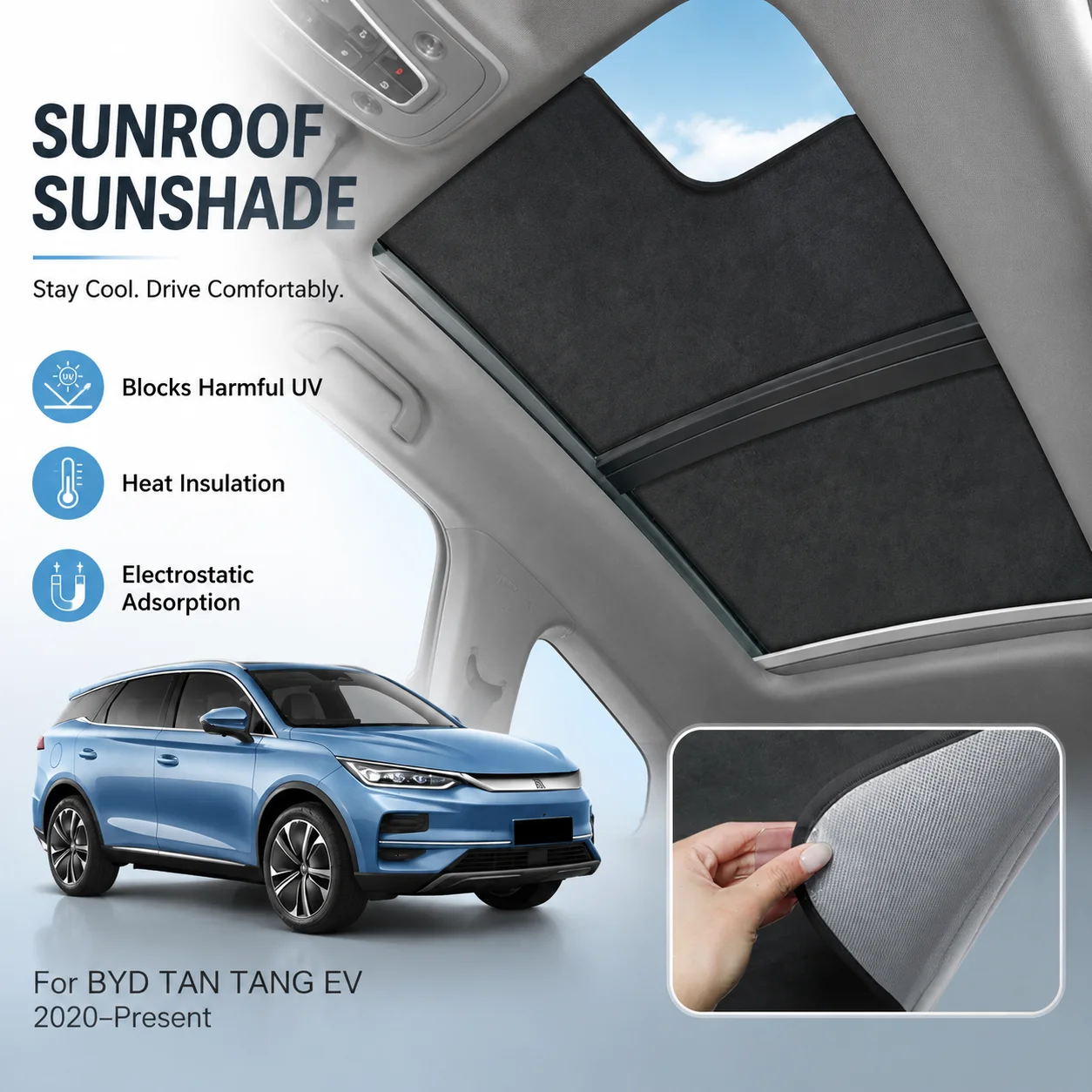 Car Suede Fabric Anti-uv Electrostatic Adsorption Sunroof Sunshade Auto Heat Insulation Skylight
Car Suede Fabric Anti-uv Electrostatic Adsorption Sunroof Sunshade Auto Heat Insulation Skylight