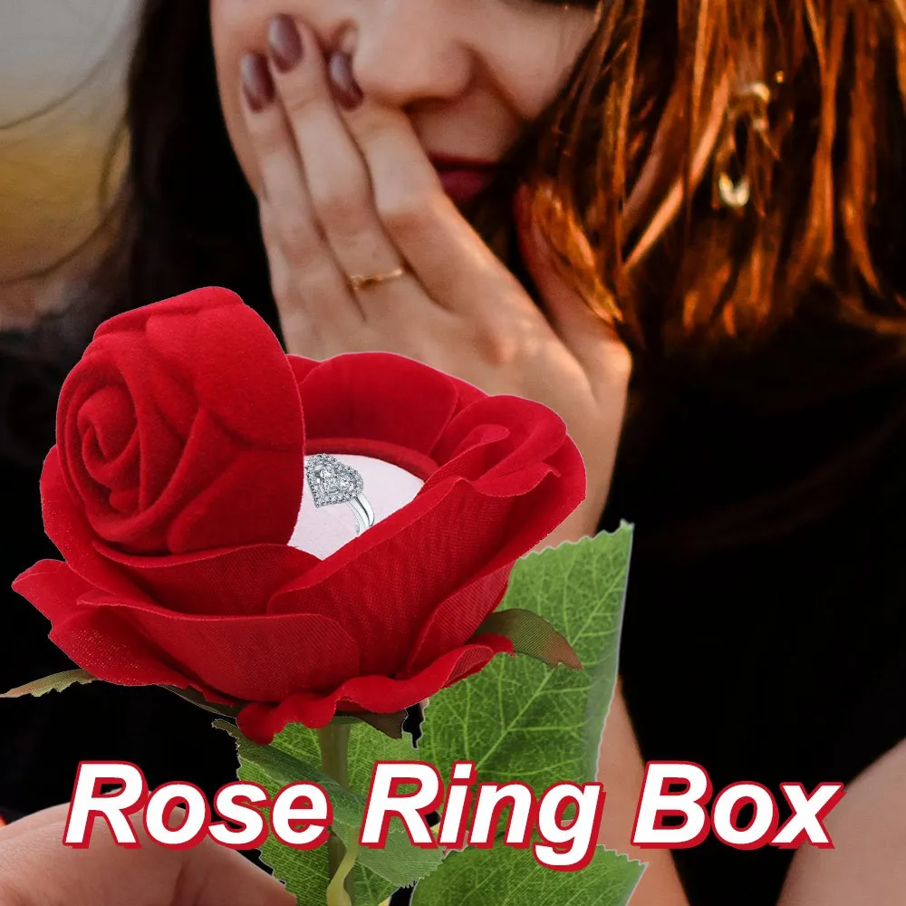 Creative Wedding Ring Holder Realistic Earrings Rose Flower Ring Box Long Root Rose Packaging Jewelry Display Box
Creative Wedding Ring Holder Realistic Earrings Rose Flower Ring Box Long Root Rose Packaging Jewelry Display Box