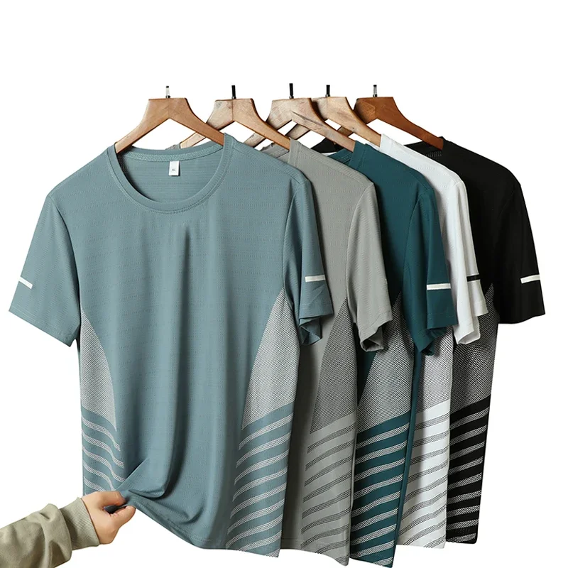 Running T-shirt Men Summer Ice Silk Thin Top Reflective Printing Quick Dry Short Sleeve Breathable Fitness Sports T-shirt 5XL
Running T-shirt Men Summer Ice Silk Thin Top Reflective Printing Quick Dry Short Sleeve Breathable Fitness Sports T-shirt 5XL