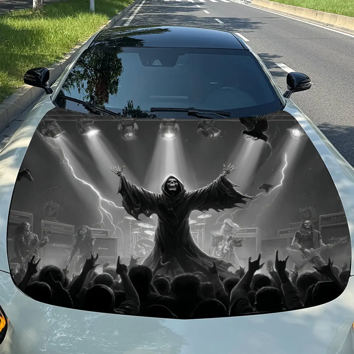 Heavy Metal Reaper Car Vinyl Wrap, PVC Material Waterproof Car Hood Sticker, Self-Adhesive Scratch-Resistant Stickers for Engine
Heavy Metal Reaper Car Vinyl Wrap, PVC Material Waterproof Car Hood Sticker, Self-Adhesive Scratch-Resistant Stickers for Engine
