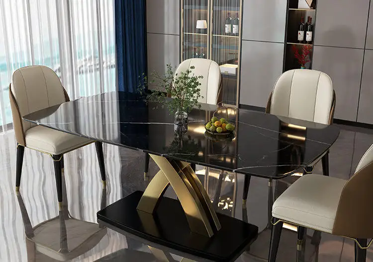 Modern Nordic Style Mirrored Dining Table and Chair Set DIY Long Sintered Stone Dining Room Furniture for Home & Hotel Use
Modern Nordic Style Mirrored Dining Table and Chair Set DIY Long Sintered Stone Dining Room Furniture for Home & Hotel Use