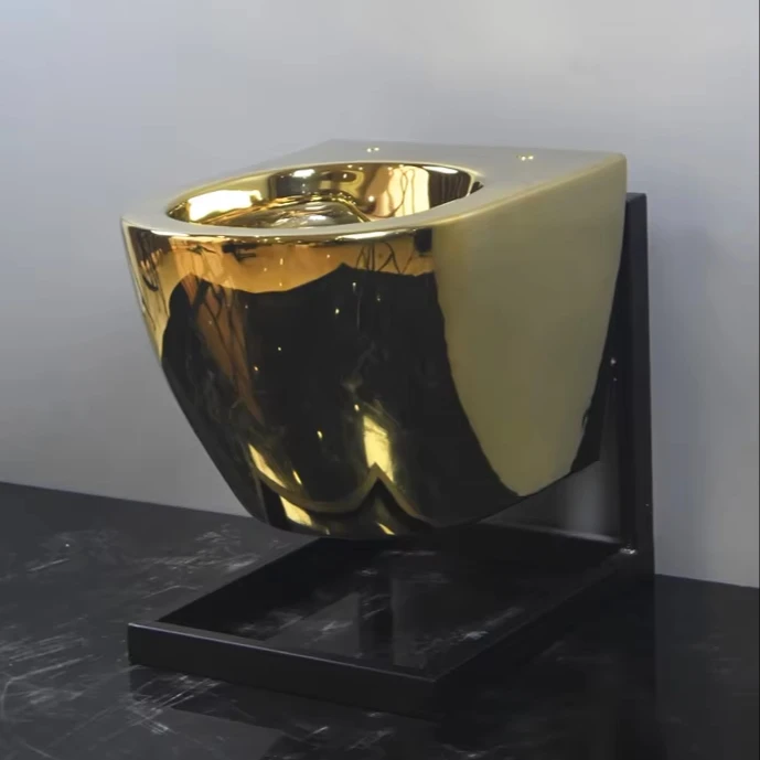 Golden ToiletDubai Luxury Golden Sanitary Ware Wall-Hung Electroplated Toilet Dual-Flush With Concealed Tank Gold Color For Mode
Golden ToiletDubai Luxury Golden Sanitary Ware Wall-Hung Electroplated Toilet Dual-Flush With Concealed Tank Gold Color For Mode