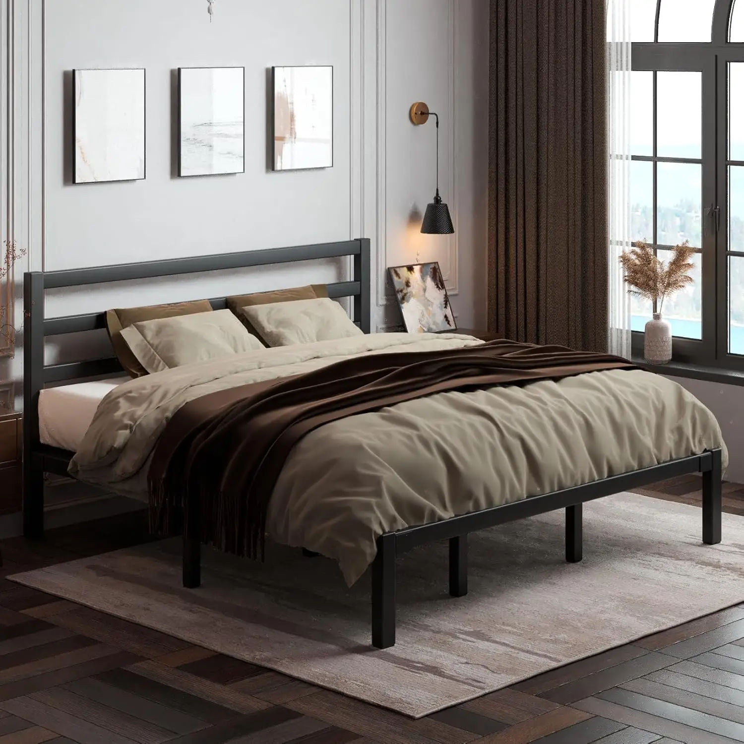 Heavy Duty Metal King Platform Bed Frame with Storage & No Box Spring,Easy Assembly,Customized
Heavy Duty Metal King Platform Bed Frame with Storage & No Box Spring,Easy Assembly,Customized
