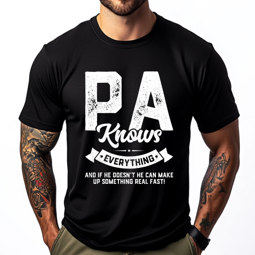 Pa Knows Everything 60th Funny Printed T-Shirt Spring Cotton T Shirt Mens Clothing Men Free Shipping Clothes Mother's Day
Pa Knows Everything 60th Funny Printed T-Shirt Spring Cotton T Shirt Mens Clothing Men Free Shipping Clothes Mother's Day