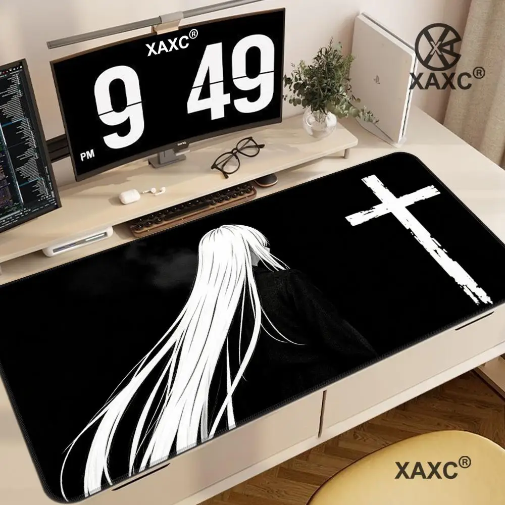 A Large Gaming Mouse Pad Featuring an Artistic Design of a White-Haired Character with a Dark Cross Theme HYBXXC
A Large Gaming Mouse Pad Featuring an Artistic Design of a White-Haired Character with a Dark Cross Theme HYBXXC