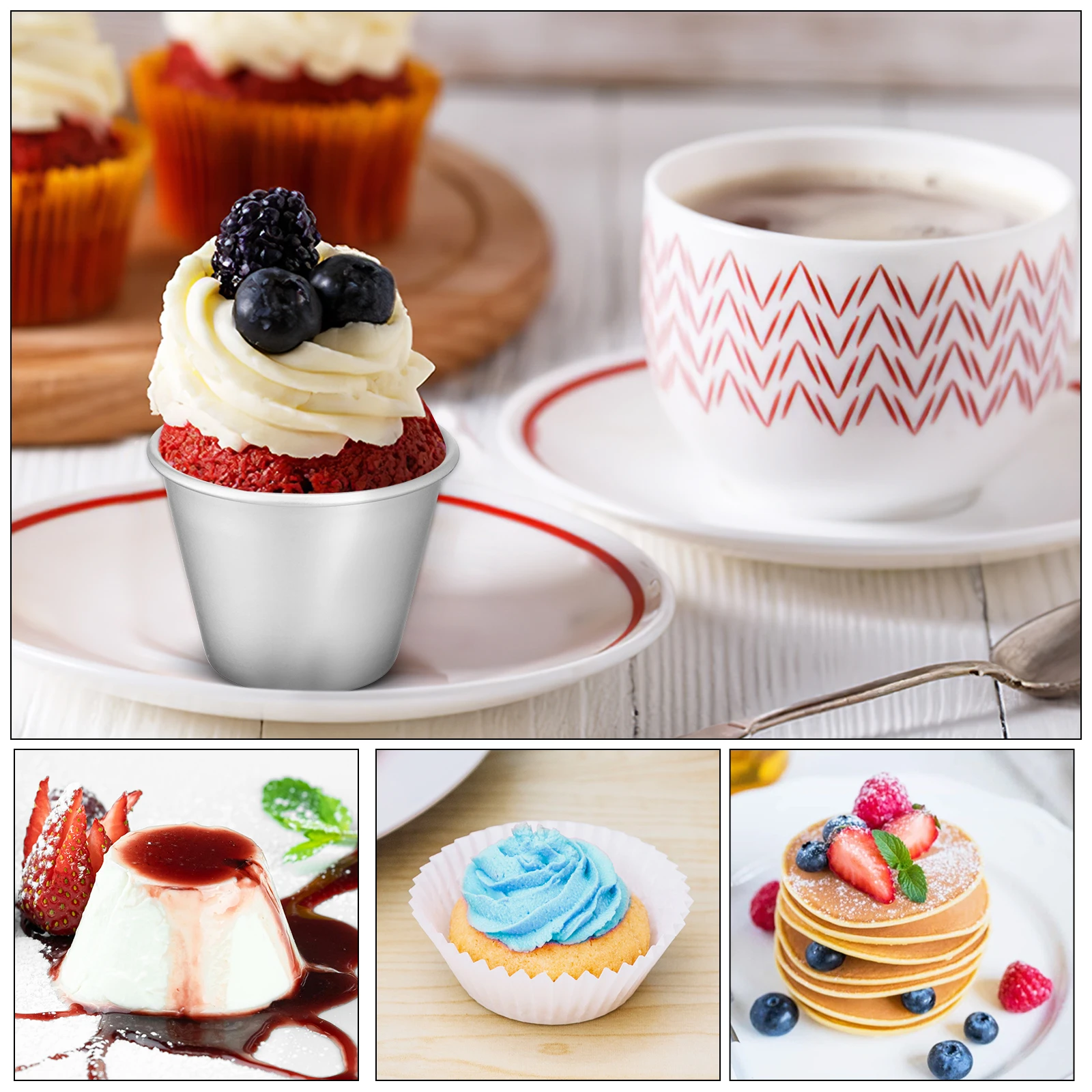 8 pcs Cake Baking Cupcake Holders Cups Metal Pudding Molds for Cupcakes Muffins Liners Wrappers Bread Mold Kitchen
8 pcs Cake Baking Cupcake Holders Cups Metal Pudding Molds for Cupcakes Muffins Liners Wrappers Bread Mold Kitchen