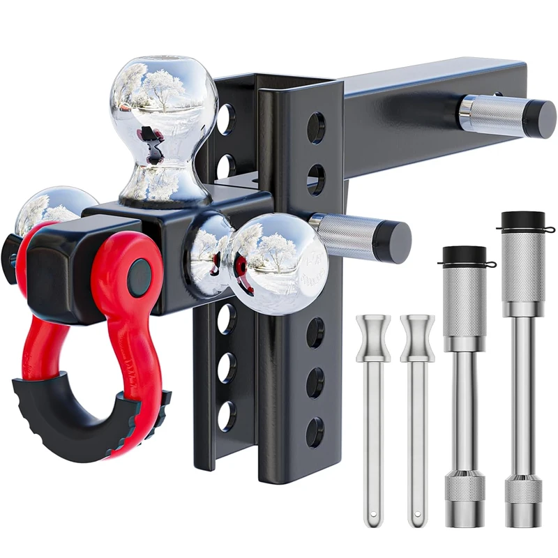 Adjustable Trailer Hitch D-Shackle Tri-Ball Mount with Rotatable Hook Pin Shackle Tri Ball Drop Hitch Adjustable
Adjustable Trailer Hitch D-Shackle Tri-Ball Mount with Rotatable Hook Pin Shackle Tri Ball Drop Hitch Adjustable