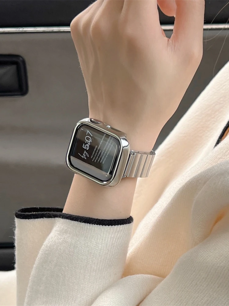 Elegant Stainless Steel Silver Case + Strap For Apple Watch 41mm 49 45 40mm 44 Korea Stylish Women Band For iwatch 9 8 7 SE 6 5
Elegant Stainless Steel Silver Case + Strap For Apple Watch 41mm 49 45 40mm 44 Korea Stylish Women Band For iwatch 9 8 7 SE 6 5