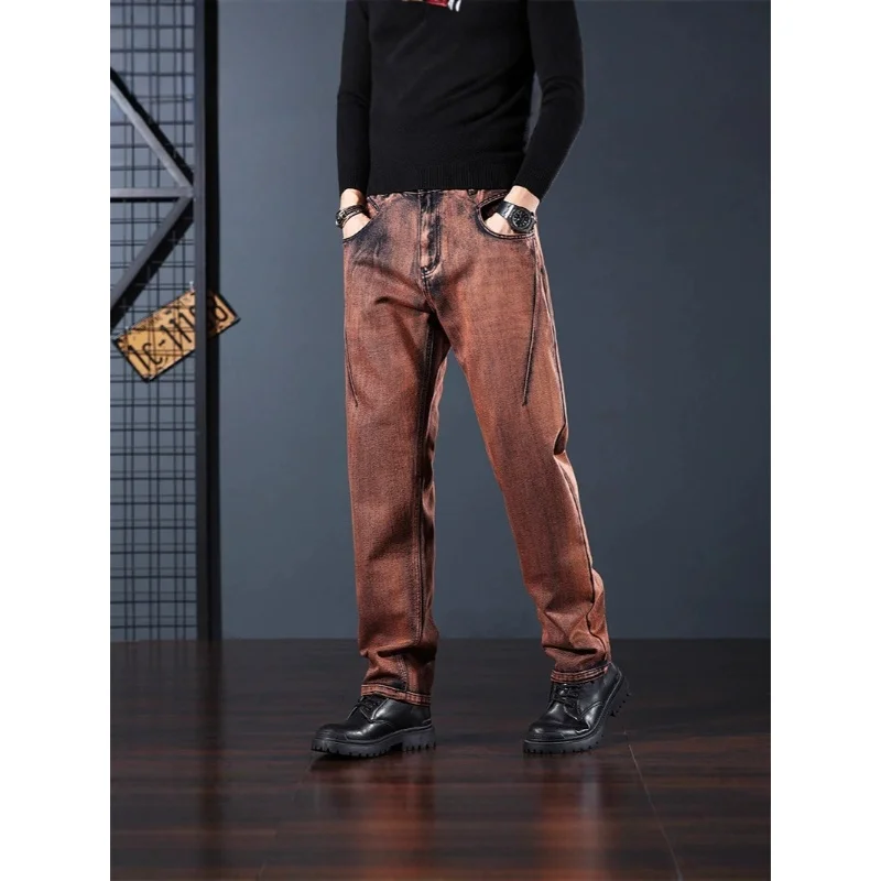 Autumn Winter Straight Jeans Men Straight Denim Pants Loose Retro Casual Jean Trousers 42 44 Casual Large Size Bottoms Coffee
Autumn Winter Straight Jeans Men Straight Denim Pants Loose Retro Casual Jean Trousers 42 44 Casual Large Size Bottoms Coffee