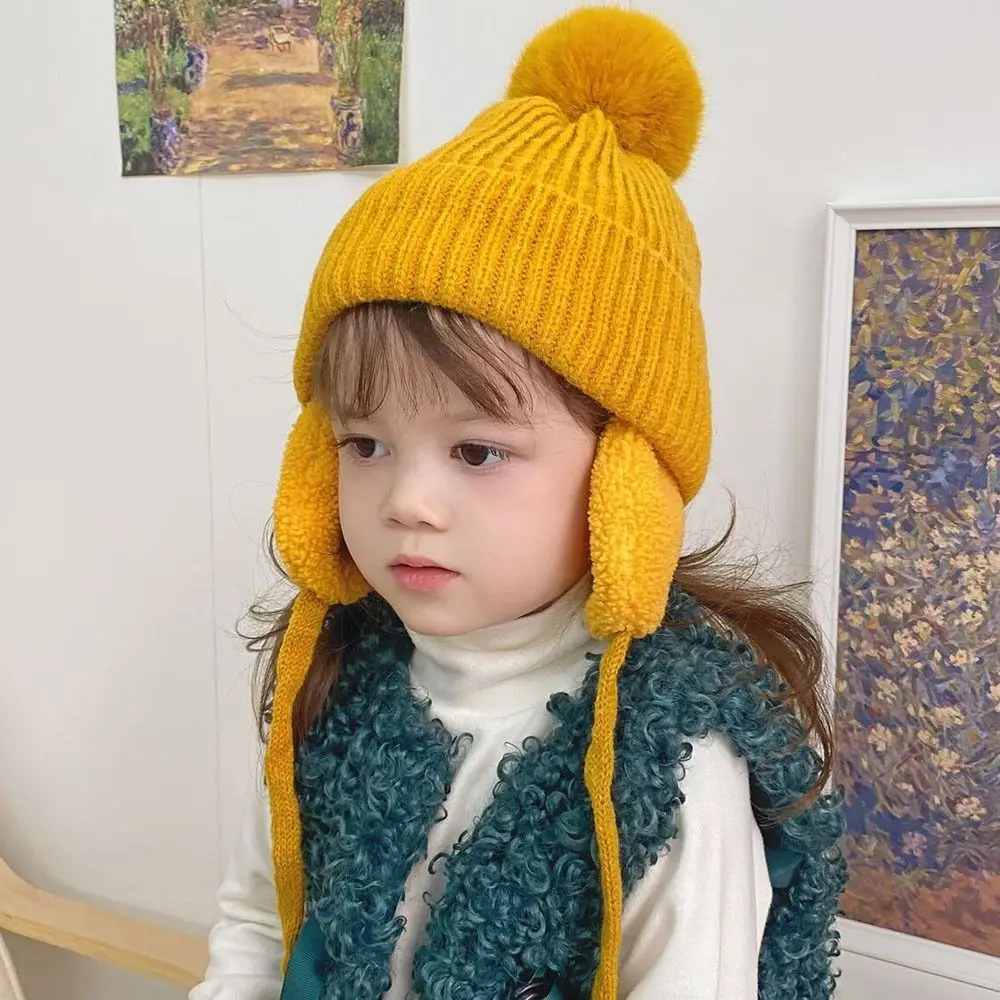 Warm Plush Ball with Pompoms Plush Hat Ear Protector Solid Color Ear Flaps Hat Children Bomber Hat Baby Knitted Hat Korean Cap
Warm Plush Ball with Pompoms Plush Hat Ear Protector Solid Color Ear Flaps Hat Children Bomber Hat Baby Knitted Hat Korean Cap
