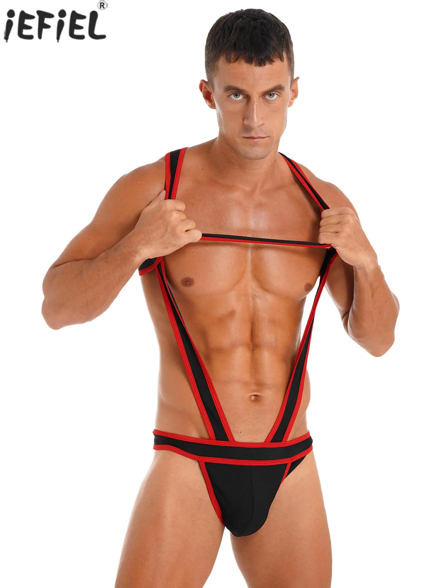 Mens Contrast Color Trim Chest Harness Jumpsuits Bulge Pouch Jockstrap Underwear One-piece Bodysuit Sexy Lingerie Exotic costume
Mens Contrast Color Trim Chest Harness Jumpsuits Bulge Pouch Jockstrap Underwear One-piece Bodysuit Sexy Lingerie Exotic costume