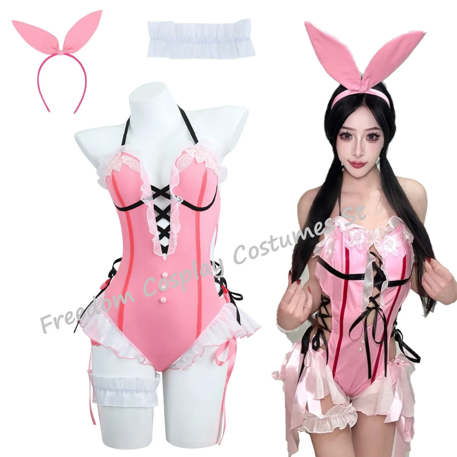 Naraka: Bladepoint Shen Miao Cosplay Costume sexy Pink Bunny girl Lovely Summer Swimsuit One-piece Swimwear Swimming Suit Women
Naraka: Bladepoint Shen Miao Cosplay Costume sexy Pink Bunny girl Lovely Summer Swimsuit One-piece Swimwear Swimming Suit Women