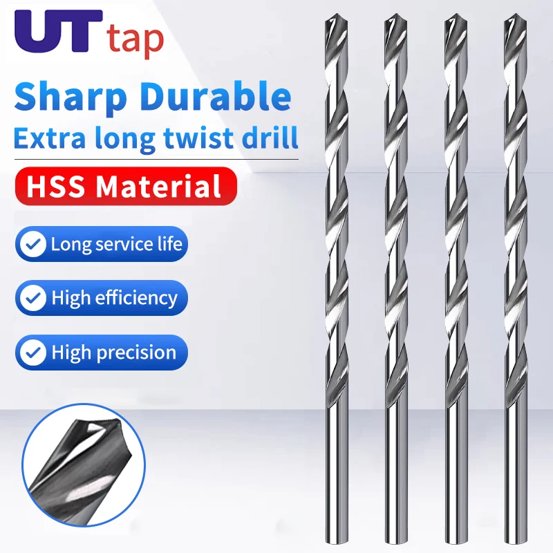UT TAP 10PCS HSS 6542 Drill Bits 0.5-7.0mm 160MM Long For Metal High-Speed Steel Cobalt Coated Drill Bits White/Straw finish
UT TAP 10PCS HSS 6542 Drill Bits 0.5-7.0mm 160MM Long For Metal High-Speed Steel Cobalt Coated Drill Bits White/Straw finish