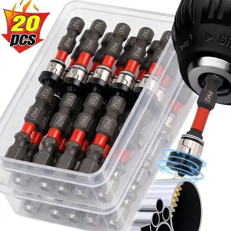 1-20PCS Magnetic Positioning Screwdriver Bits PH2 Magnet Collar Hex Shank Drywall Screws Locating Batch Head Power Drilling Tool
1-20PCS Magnetic Positioning Screwdriver Bits PH2 Magnet Collar Hex Shank Drywall Screws Locating Batch Head Power Drilling Tool
