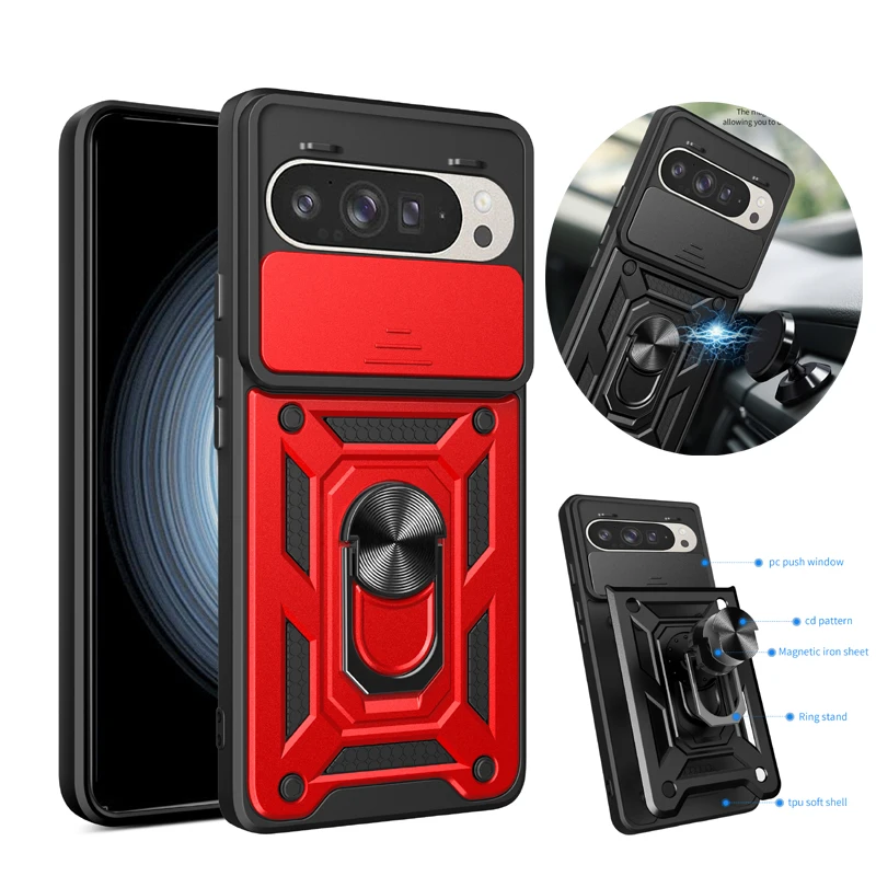 For Google Pixel 9A 6 8A 9 Pro XL Magnet Ring Phone Case Camera Slide Military Grade Armor Protection Cover Silicone Soft Cases
For Google Pixel 9A 6 8A 9 Pro XL Magnet Ring Phone Case Camera Slide Military Grade Armor Protection Cover Silicone Soft Cases