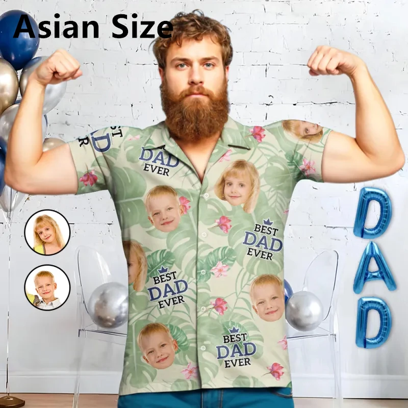 Custom Baby Face Best Dad Ever Hawaiian Shirts Personalization Short Sleeve 3D Printed Blouse Gift Party Casual Father Shirt
Custom Baby Face Best Dad Ever Hawaiian Shirts Personalization Short Sleeve 3D Printed Blouse Gift Party Casual Father Shirt