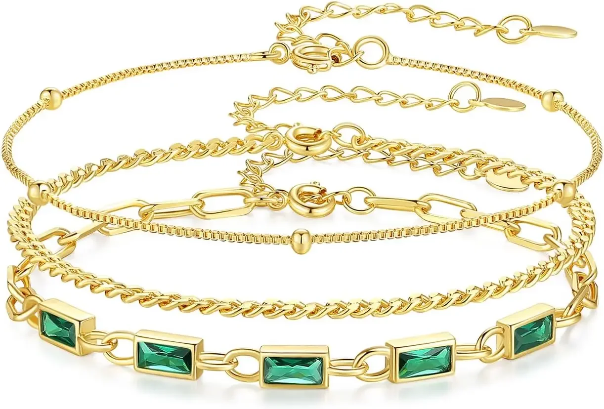 Gold Birthstone Bracelet for Women14K Gold Plated Layered Jewelry Bracelet Set Valentines Day Gift for Women
Gold Birthstone Bracelet for Women14K Gold Plated Layered Jewelry Bracelet Set Valentines Day Gift for Women