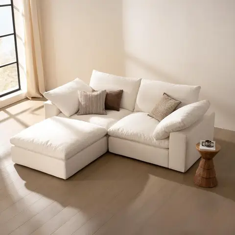 Cloud Couch Oversized Modular Sectional Sofa True Relax Comfy Couches Wide&Deep Seat Sofas for Living Room Metal Frame Furniture