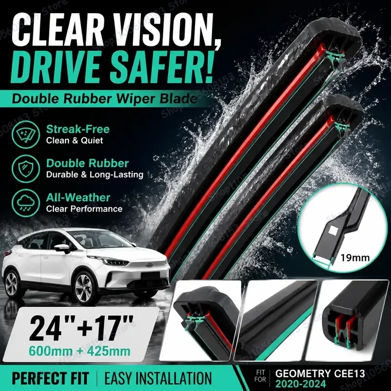 For Geely Geometry C GE13 2020 2021 2022 2023 2024 Front Rear Windshield Wiper Blades 24 Inch 17 Inch All Weather Smart
For Geely Geometry C GE13 2020 2021 2022 2023 2024 Front Rear Windshield Wiper Blades 24 Inch 17 Inch All Weather Smart