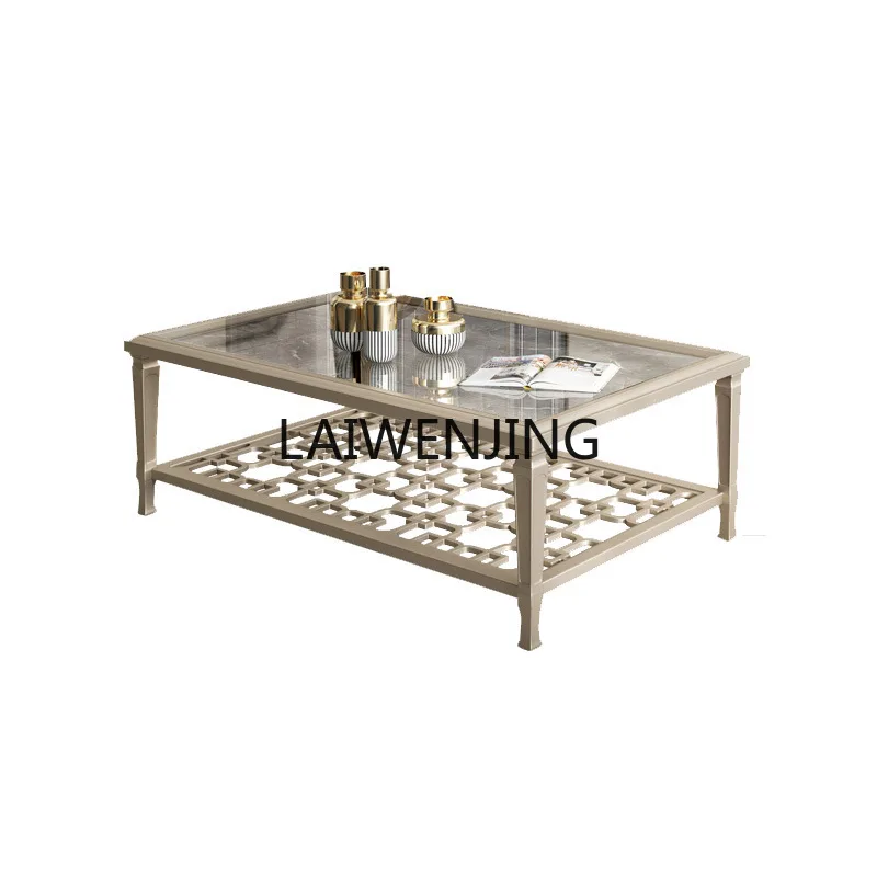 HLZ light luxury solid wood coffee table simple living room tempered glass hollow creative rectangular tea table
HLZ light luxury solid wood coffee table simple living room tempered glass hollow creative rectangular tea table