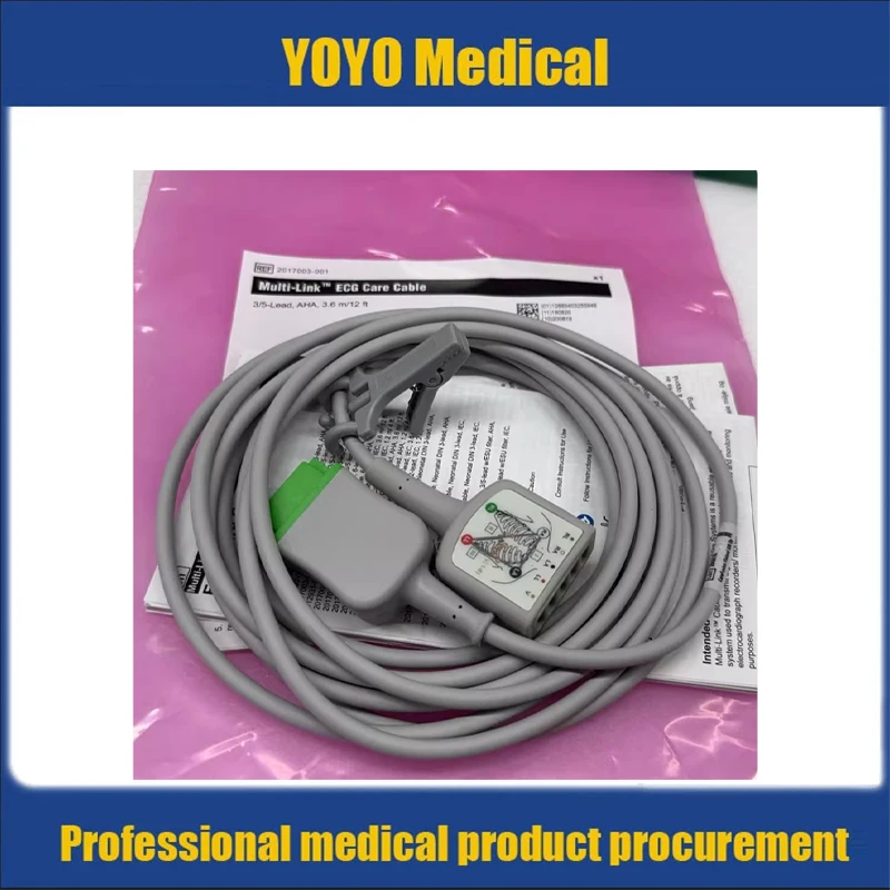 Кабель-тракер GE Vyaire 3.6M 3/5-Lead AHA Medical 2017003-001 Multi-Link Original для ЭКГ-систем
Кабель-тракер GE Vyaire 3.6M 3/5-Lead AHA Medical 2017003-001 Multi-Link Original для ЭКГ-систем