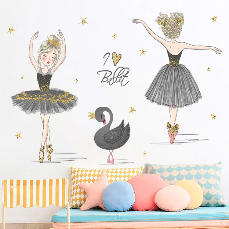 DIY Cartoon Ballet Girl Wall Stickers Baby Kids Bedroom Decor Aesthetic Home Decoration Wallstickers Wall Decals Art
DIY Cartoon Ballet Girl Wall Stickers Baby Kids Bedroom Decor Aesthetic Home Decoration Wallstickers Wall Decals Art