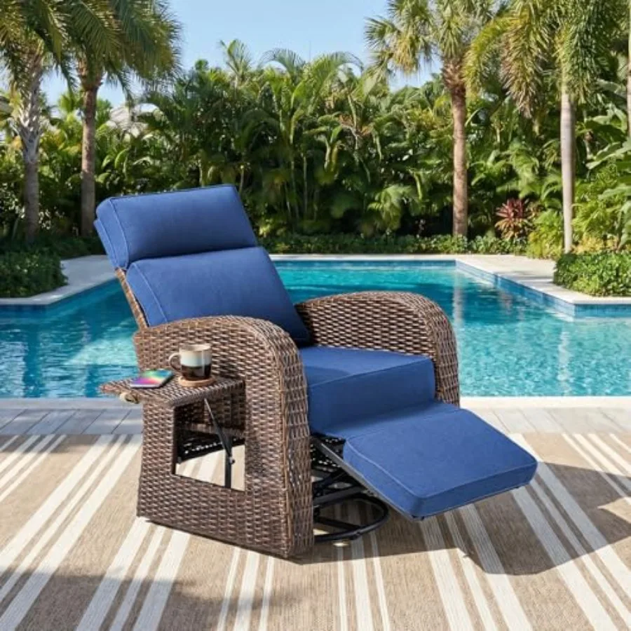 Outdoor Swivel Recliner Chairs, Wicker Patio Recliner, Outdoor Lounge Chair with 5" Thick Cushion, Backrest and Footrest, Zero
Outdoor Swivel Recliner Chairs, Wicker Patio Recliner, Outdoor Lounge Chair with 5" Thick Cushion, Backrest and Footrest, Zero