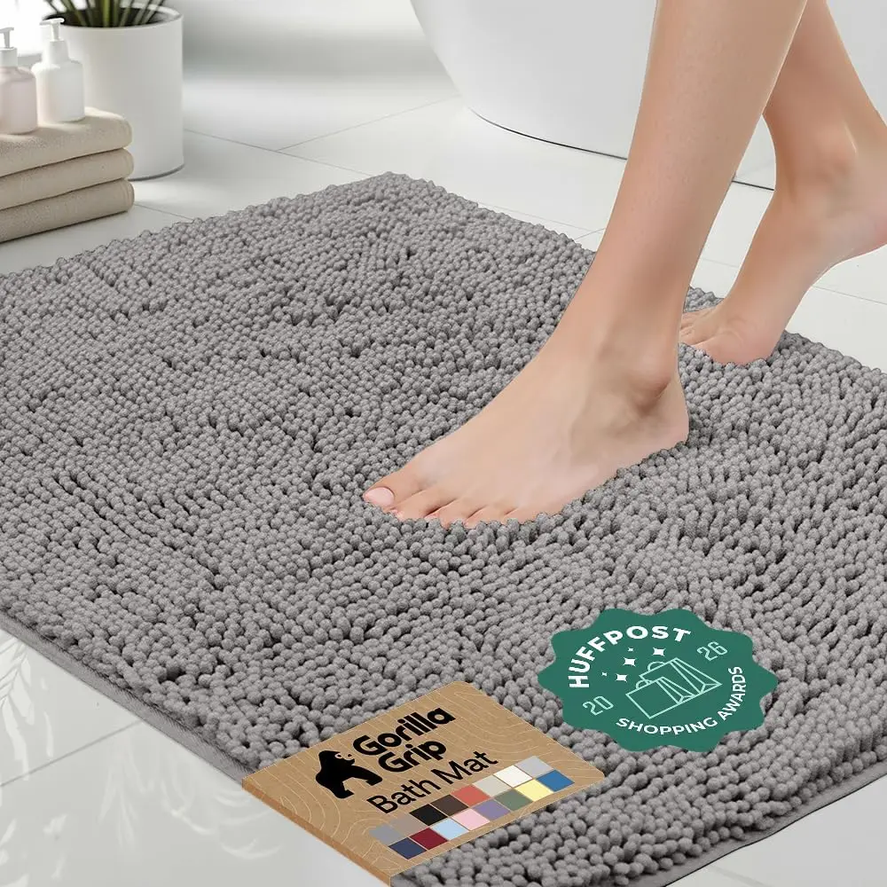 Thick Soft Absorbent Chenille Bath Rug, Quick Dry Microfiber, Rubber Backing, Machine Washable Shower Floor Mat, 24x17 Grey
Thick Soft Absorbent Chenille Bath Rug, Quick Dry Microfiber, Rubber Backing, Machine Washable Shower Floor Mat, 24x17 Grey