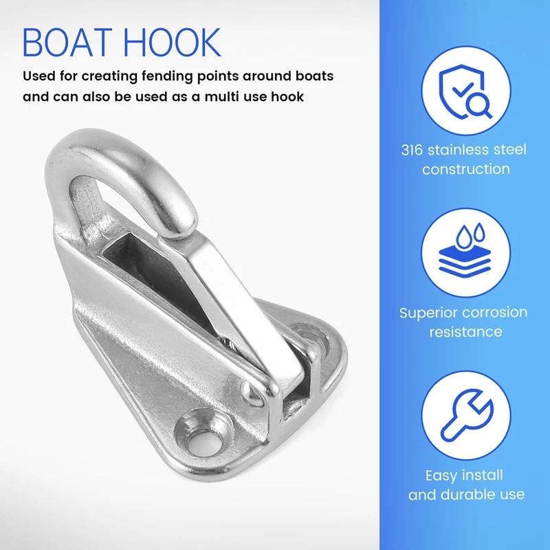 Крюк для крепления бортового фендерного упругого крепления из нержавеющей стали, пружинный, 1 шт.
Крюк для крепления бортового фендерного упругого крепления из нержавеющей стали, пружинный, 1 шт.